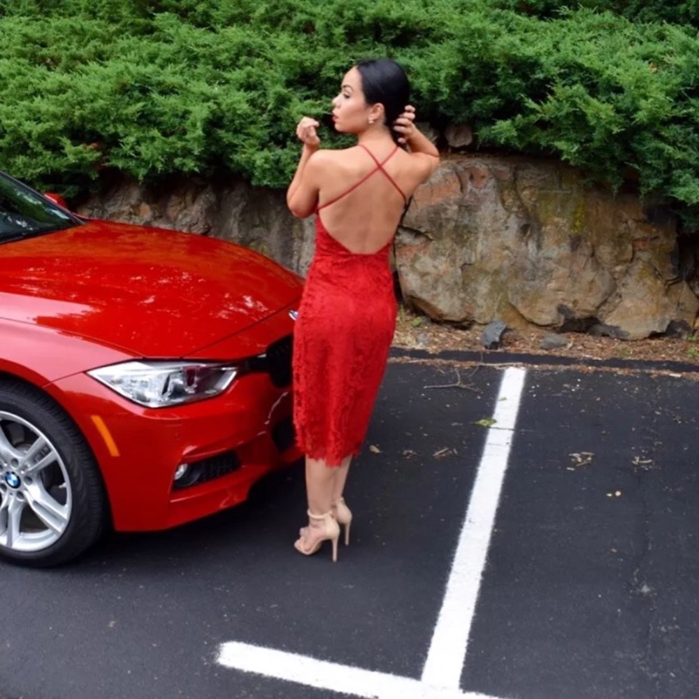 For Love and Lemons Red Lace dress S /fits like XS